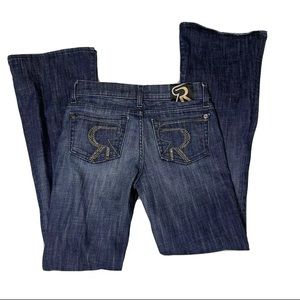 Rock & Republic rhinestone R bootcut jeans Sz 26
